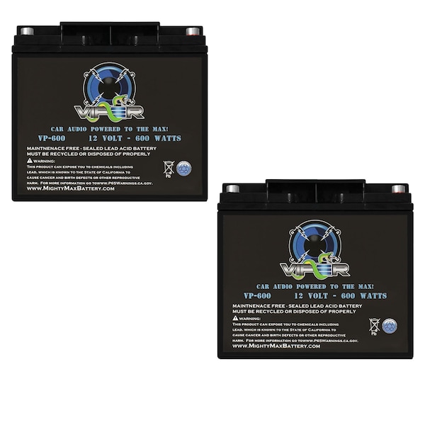 Mighty Max Battery Viper VP-600 600 Watt Audio Replacement Battery for Power Cell With Advanced AGM Technology - 2PK MAX4018370 - main